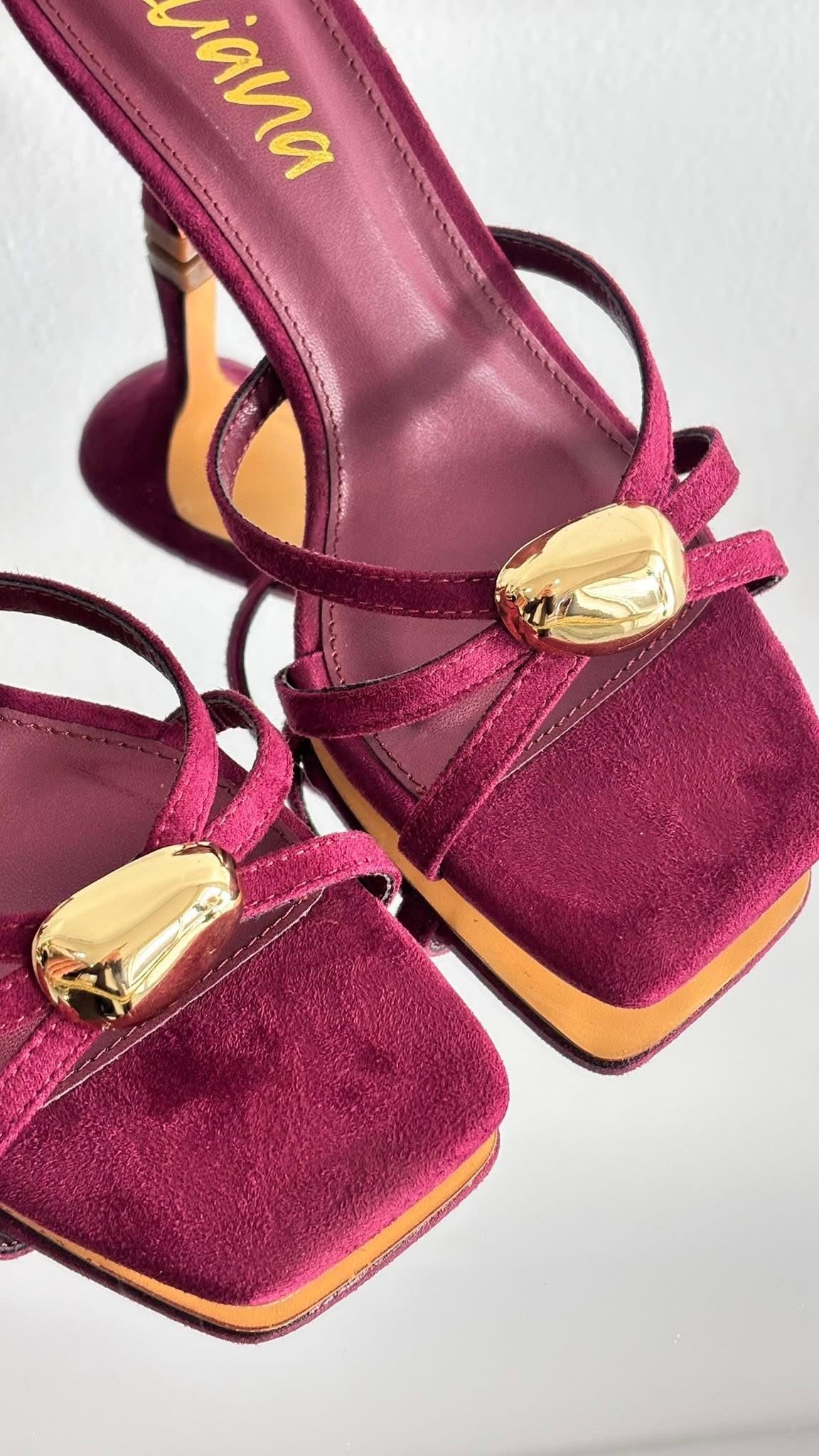 TACONES BURGUNDY TERCIOPELO