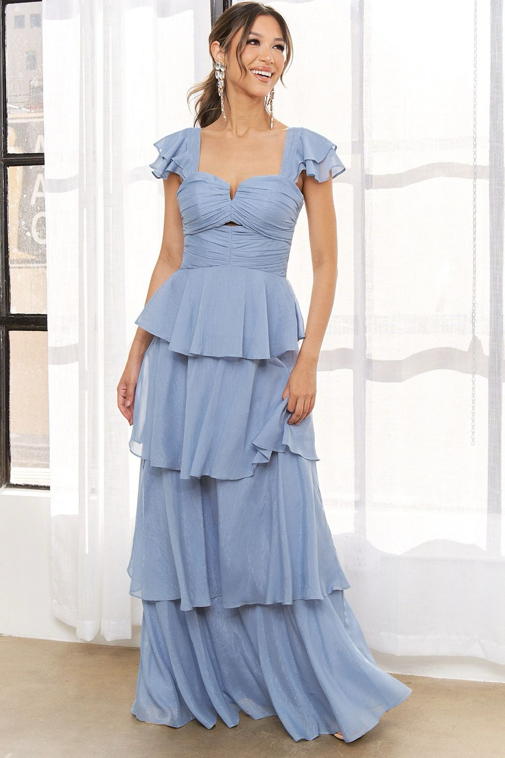 VESTIDO OLANES AZUL CIELO