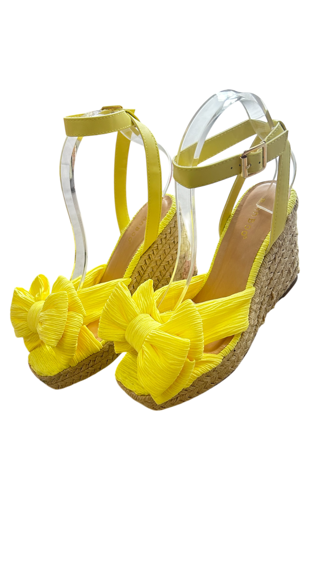 Alpargatas yute con moño amarillo