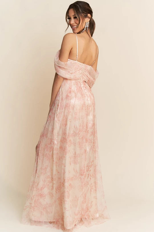 VESTIDO FLORES BABY PINK TUL
