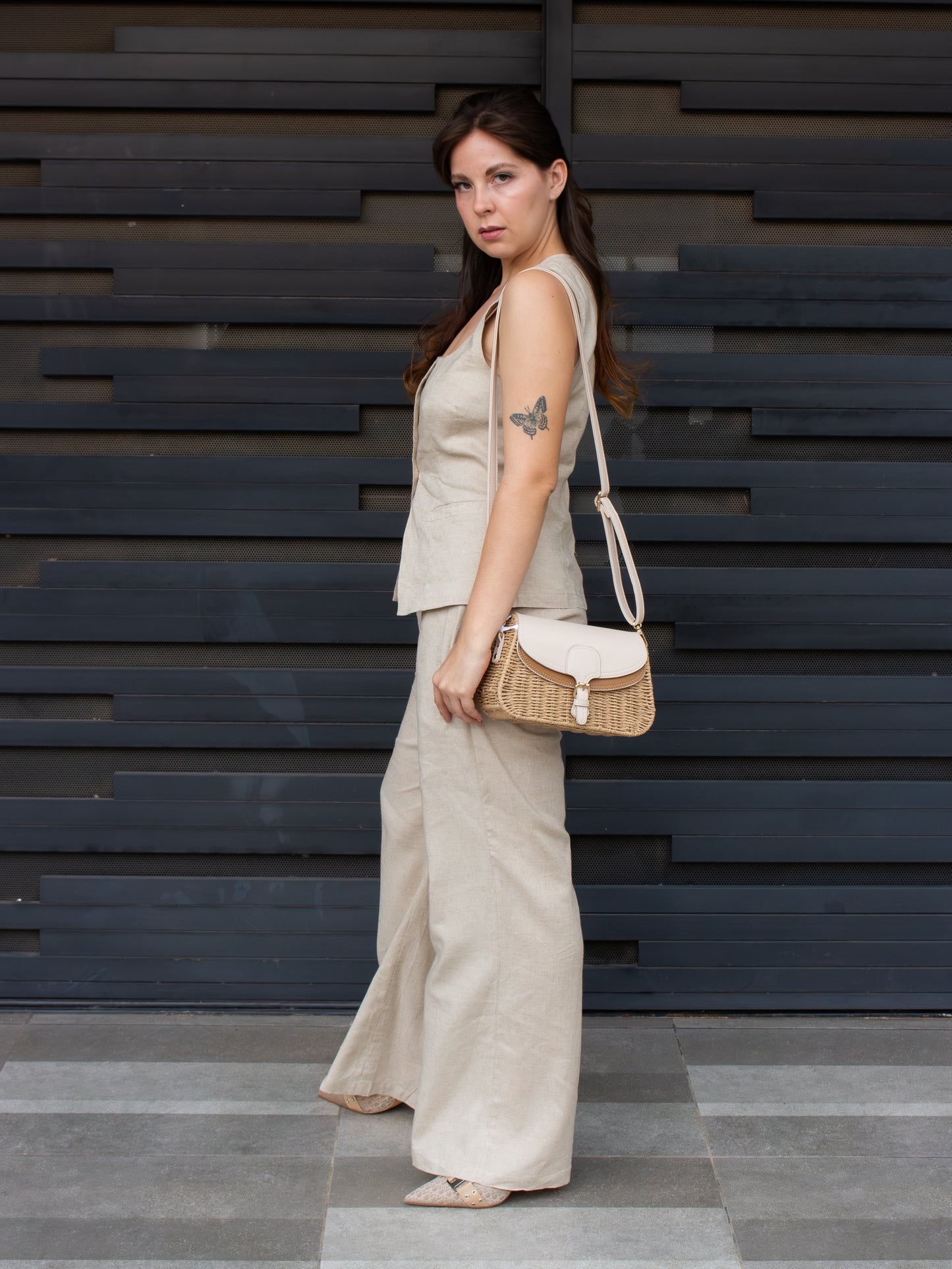 CONJUNTO TIPO SASTRE BOTONES LINO