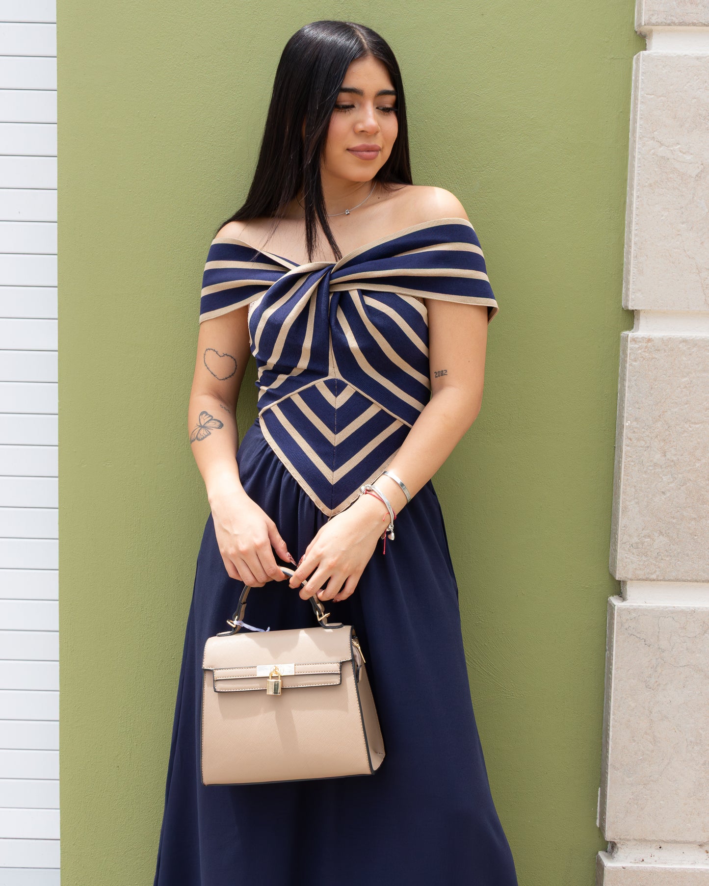 VESTIDO DE PUNTO AZUL MARINO CRUZADO