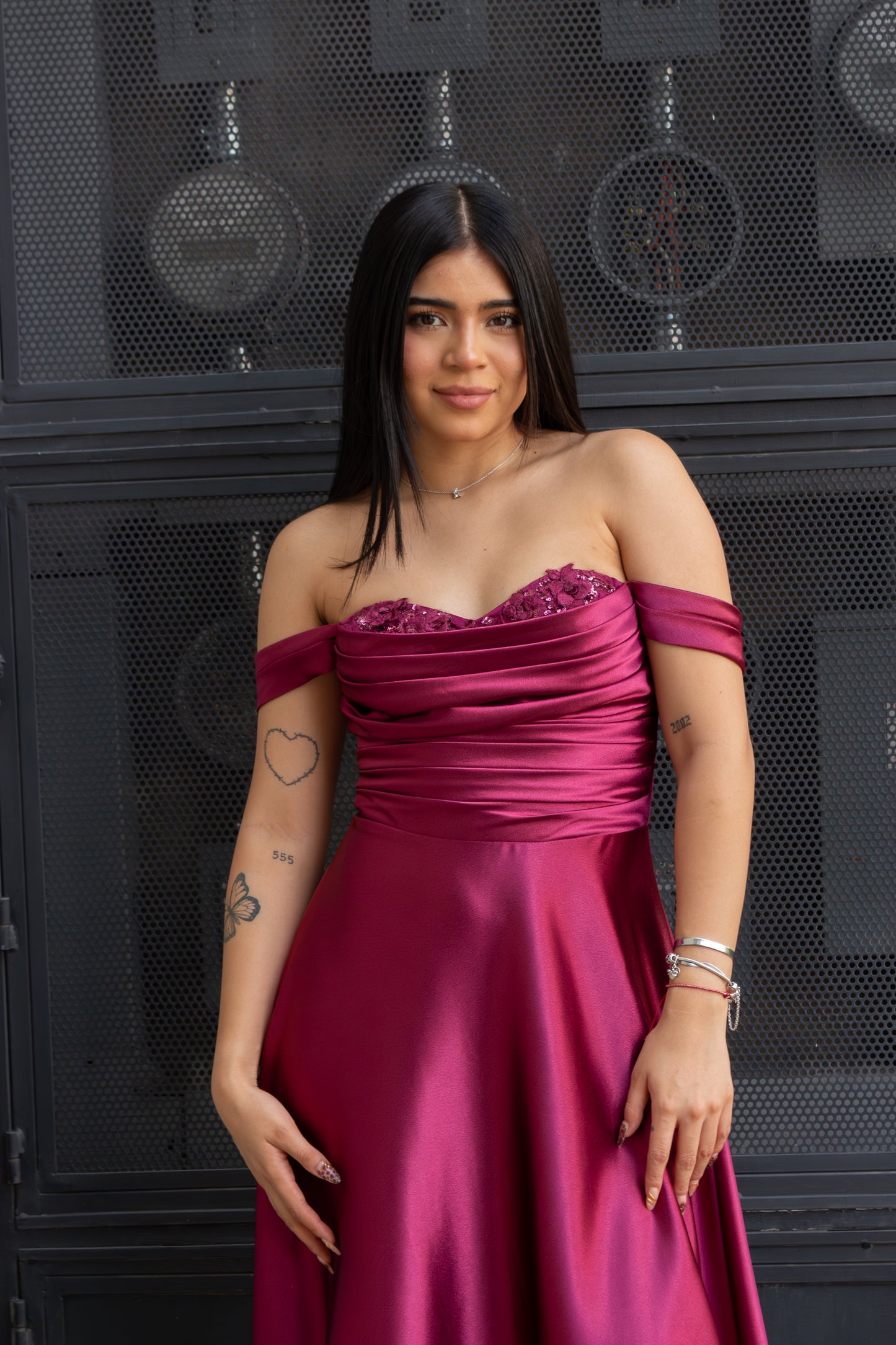 VESTIDO BURGUNDY SATIN