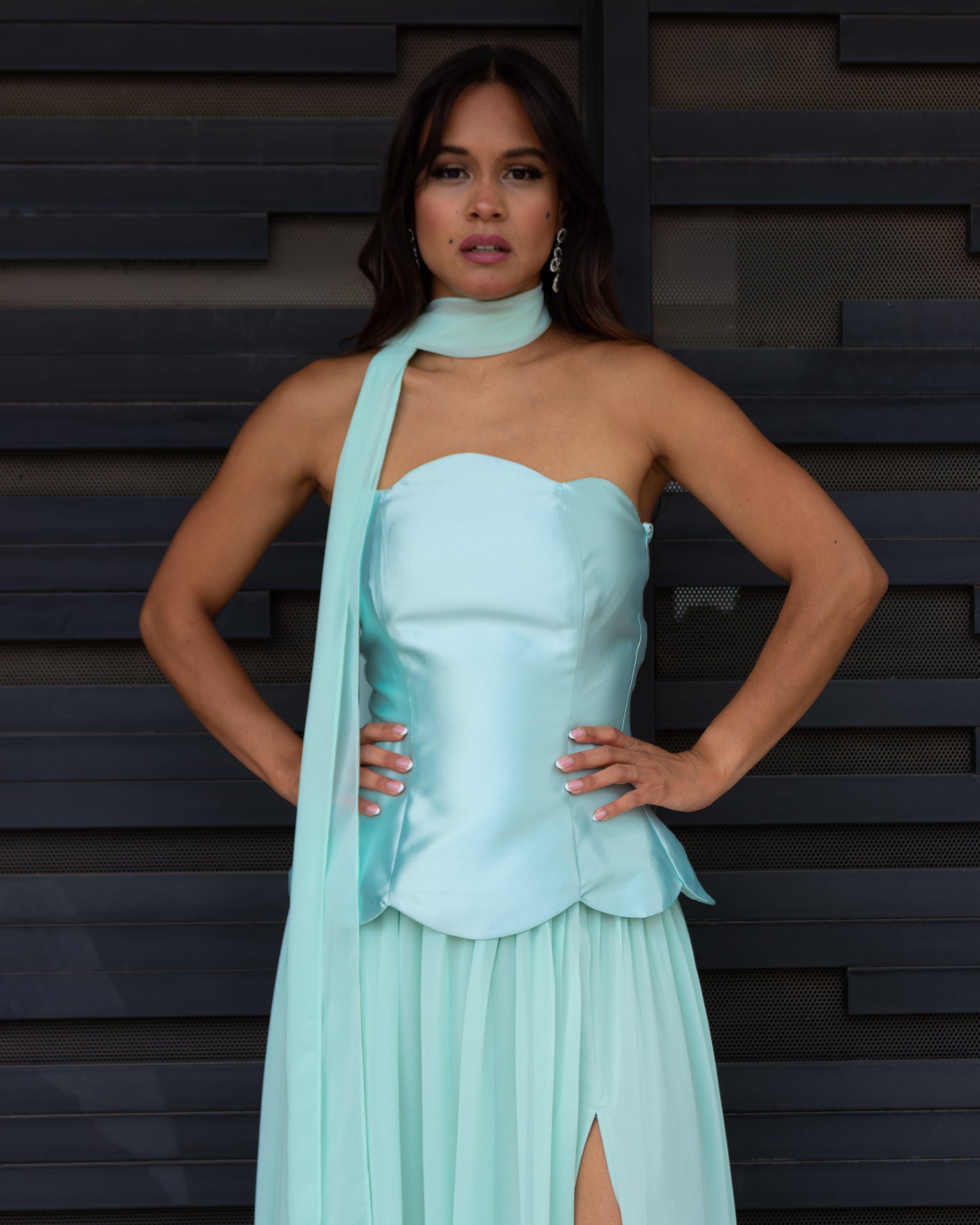 VESTIDO MENTA CON TIRA