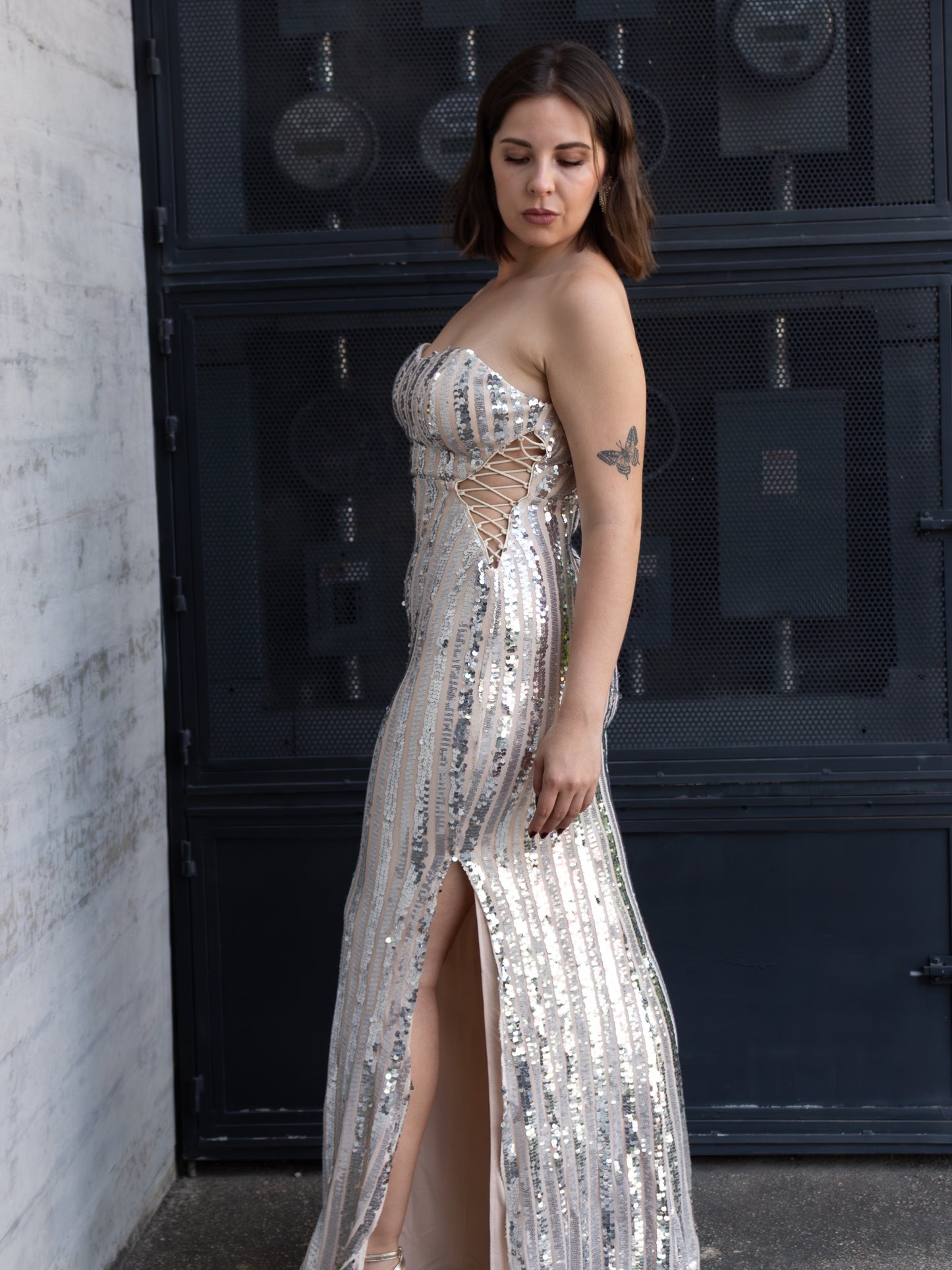 VESTIDO SHINY PLATEADO