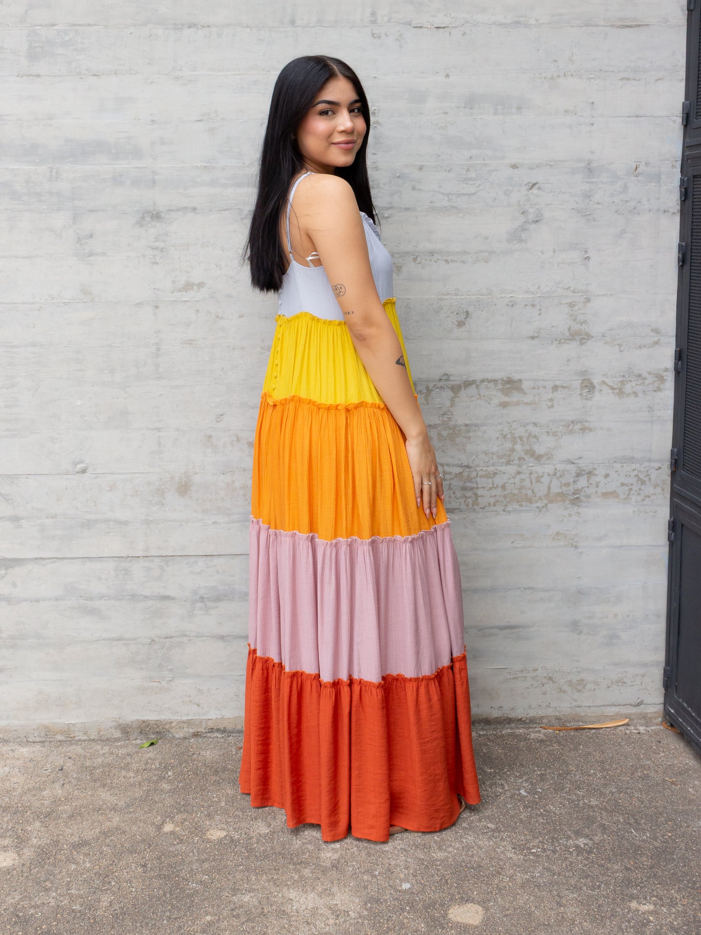VESTIDO DE CINCO COLORES LARGO