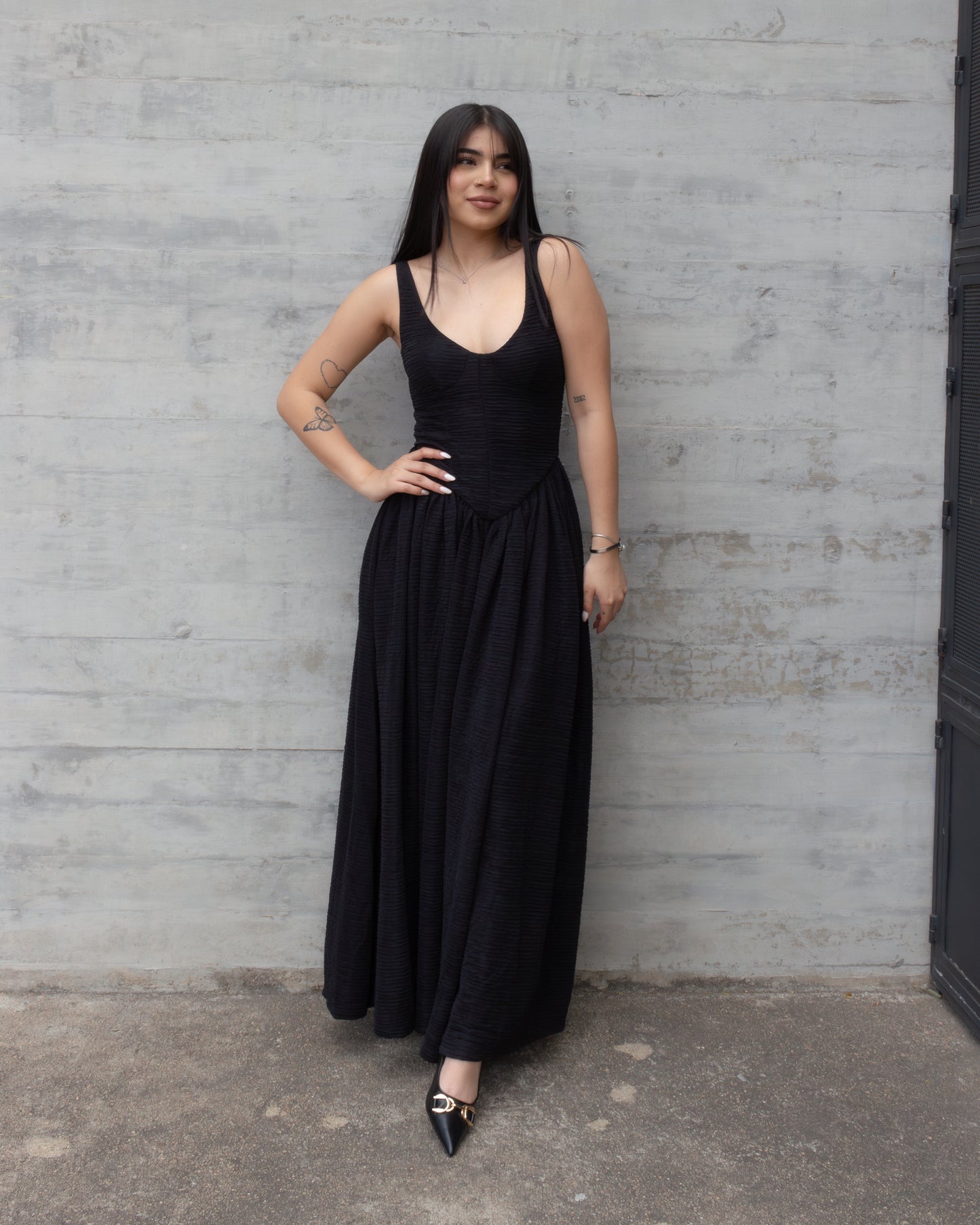 VESTIDO NEGRO LARGO TIRANTES