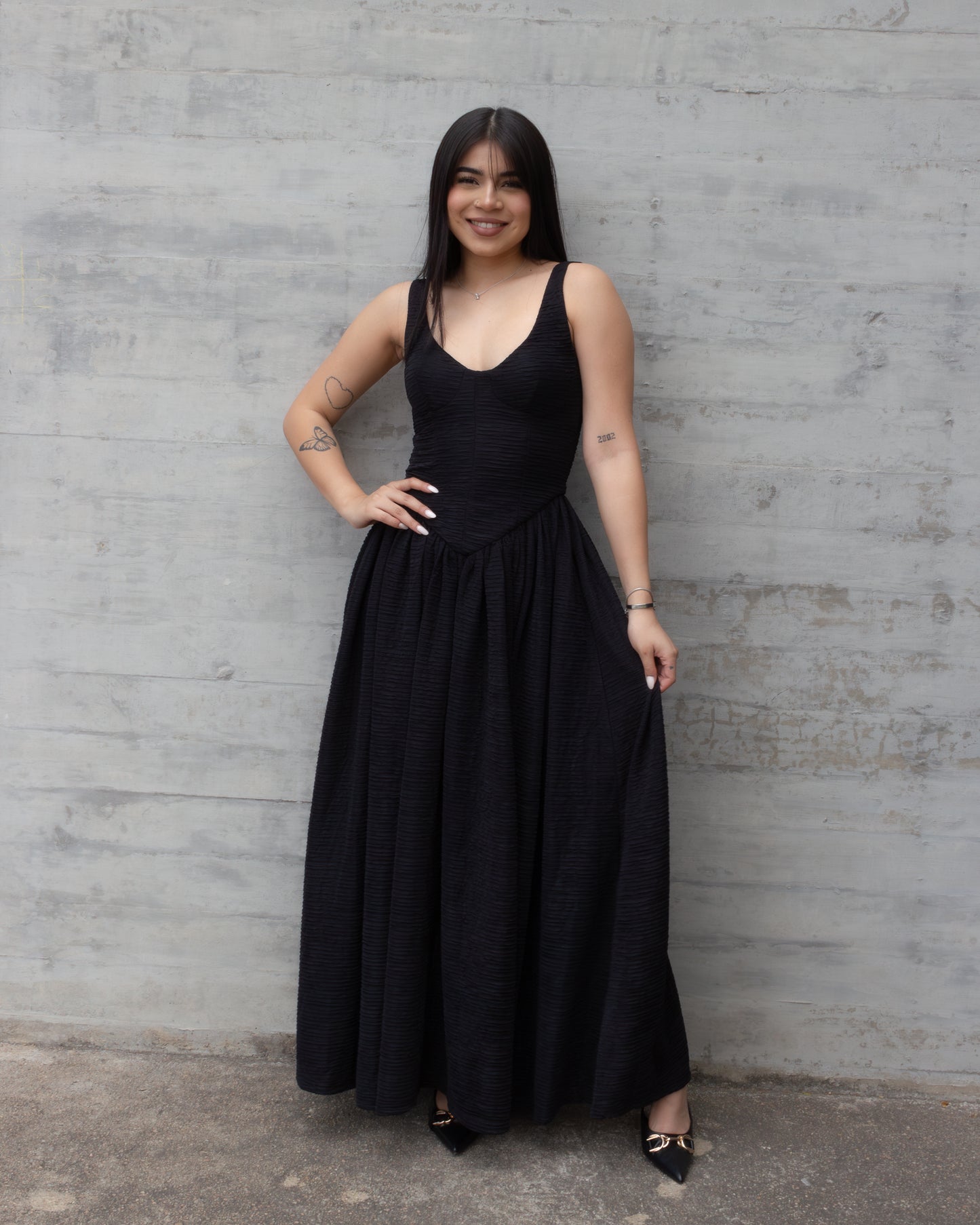 VESTIDO NEGRO LARGO TIRANTES