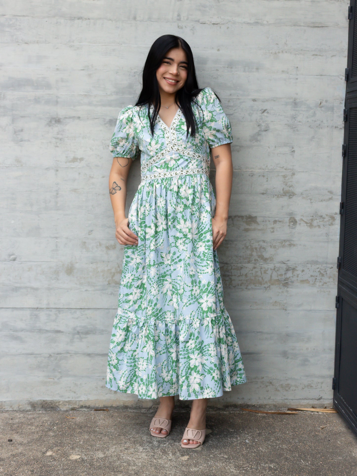 VESTIDO FLOREADO AZUL V