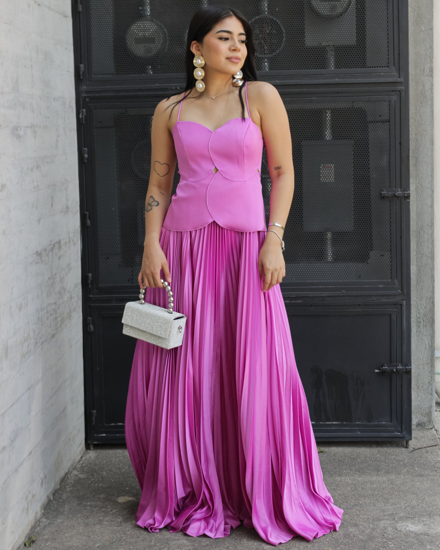 VESTIDO PLISADO LILA