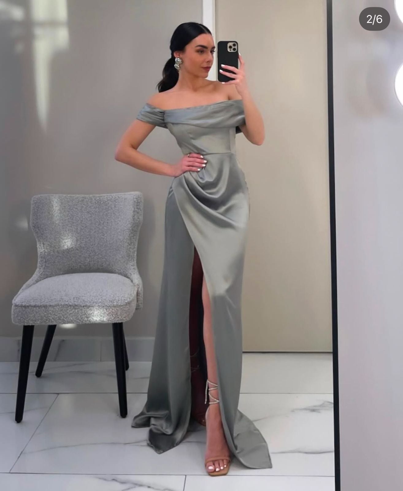 VESTIDO SAGE HOMBROS CAIDOS