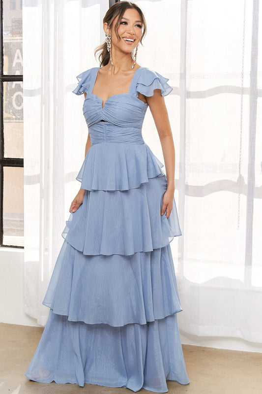 VESTIDO OLANES AZUL CIELO