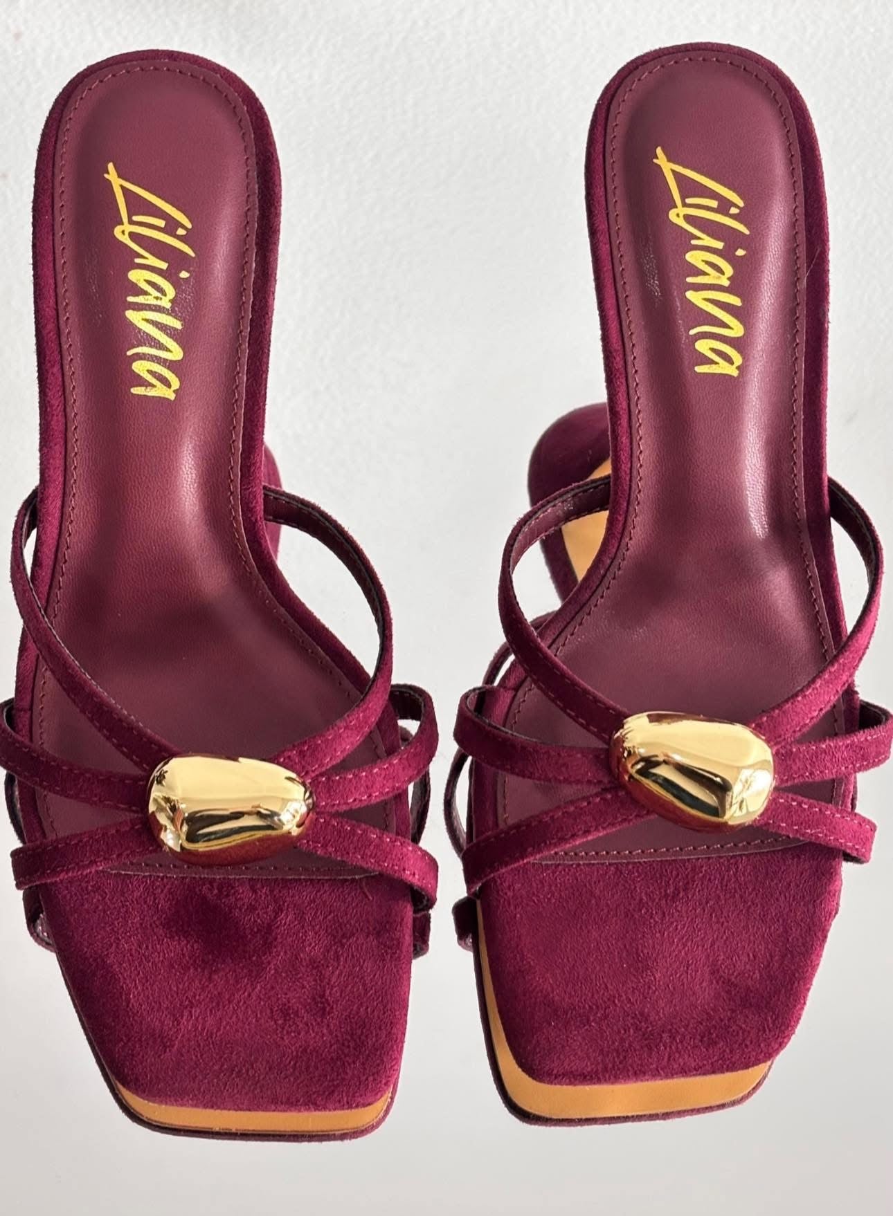 TACONES BURGUNDY TERCIOPELO