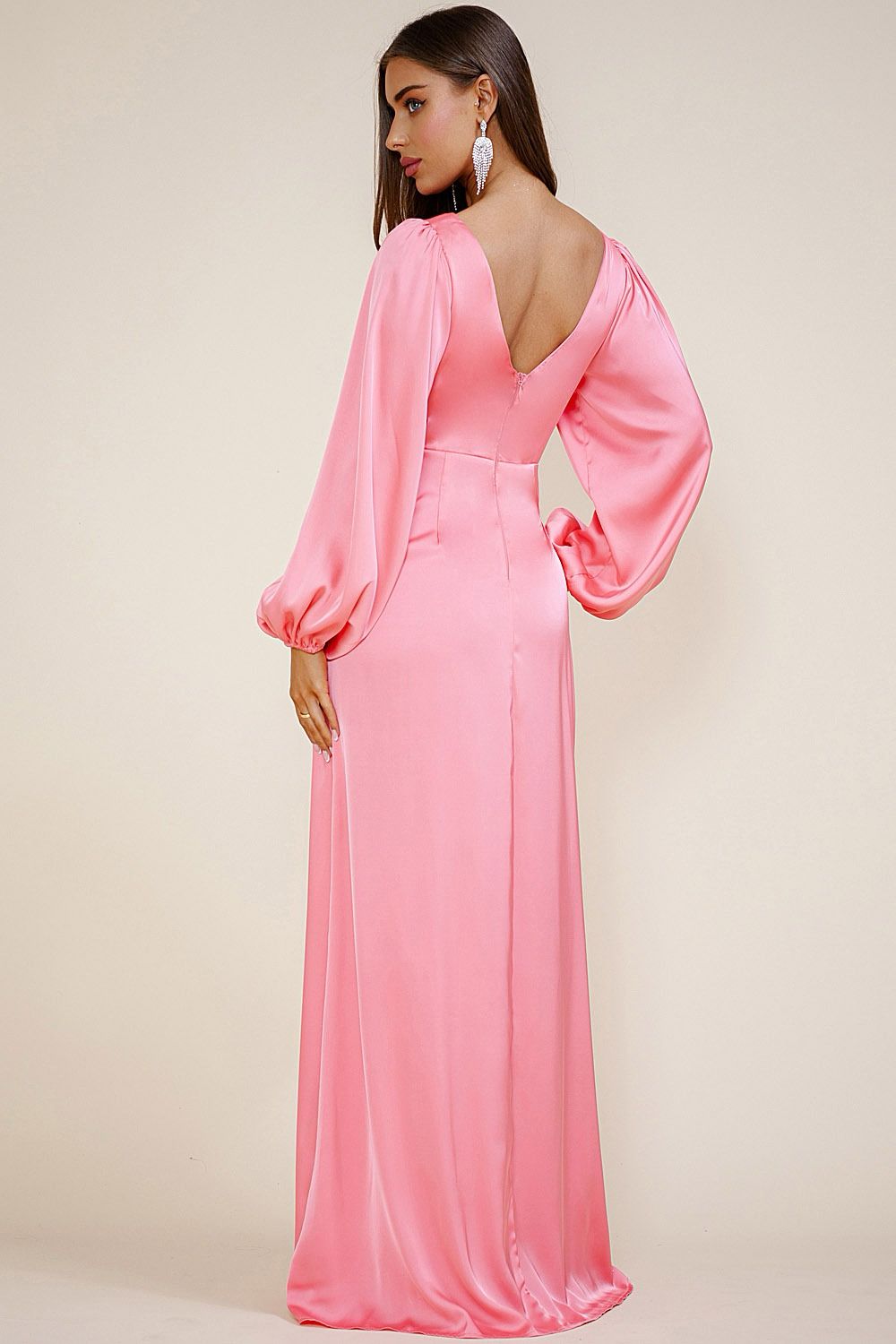 VESTIDO DE MANGAS CORAL