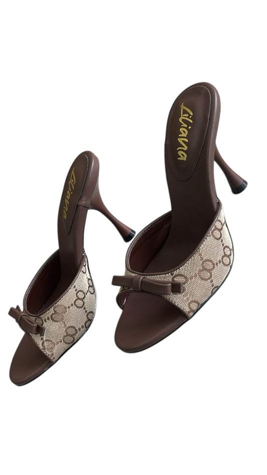 Sandalias altas mule café