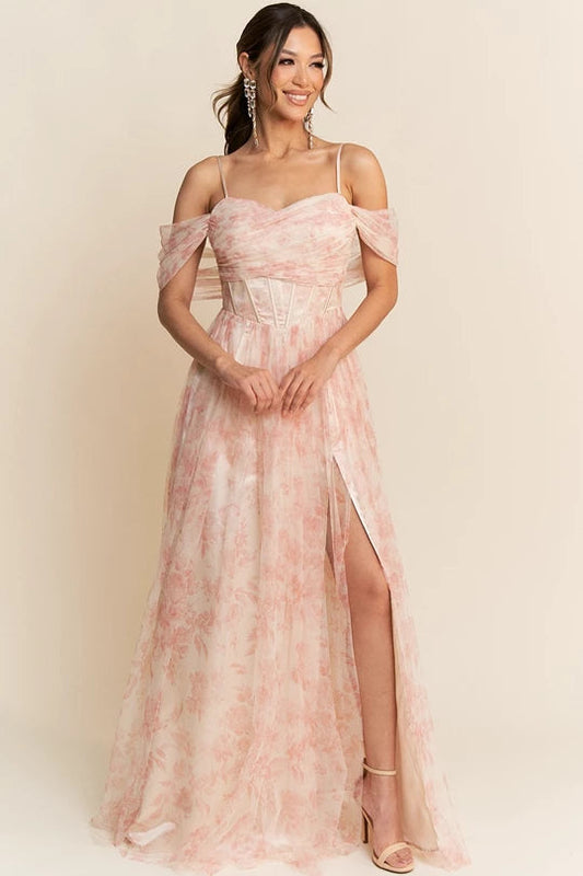 VESTIDO FLORES BABY PINK TUL