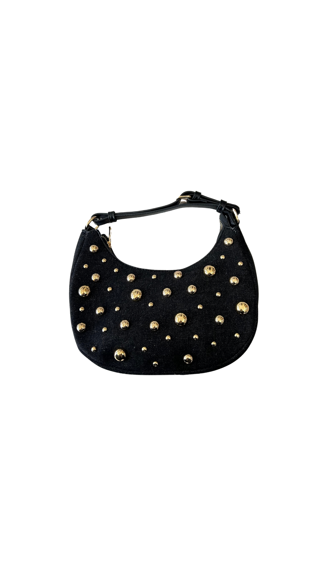 Bolsa denim media con estoperoles