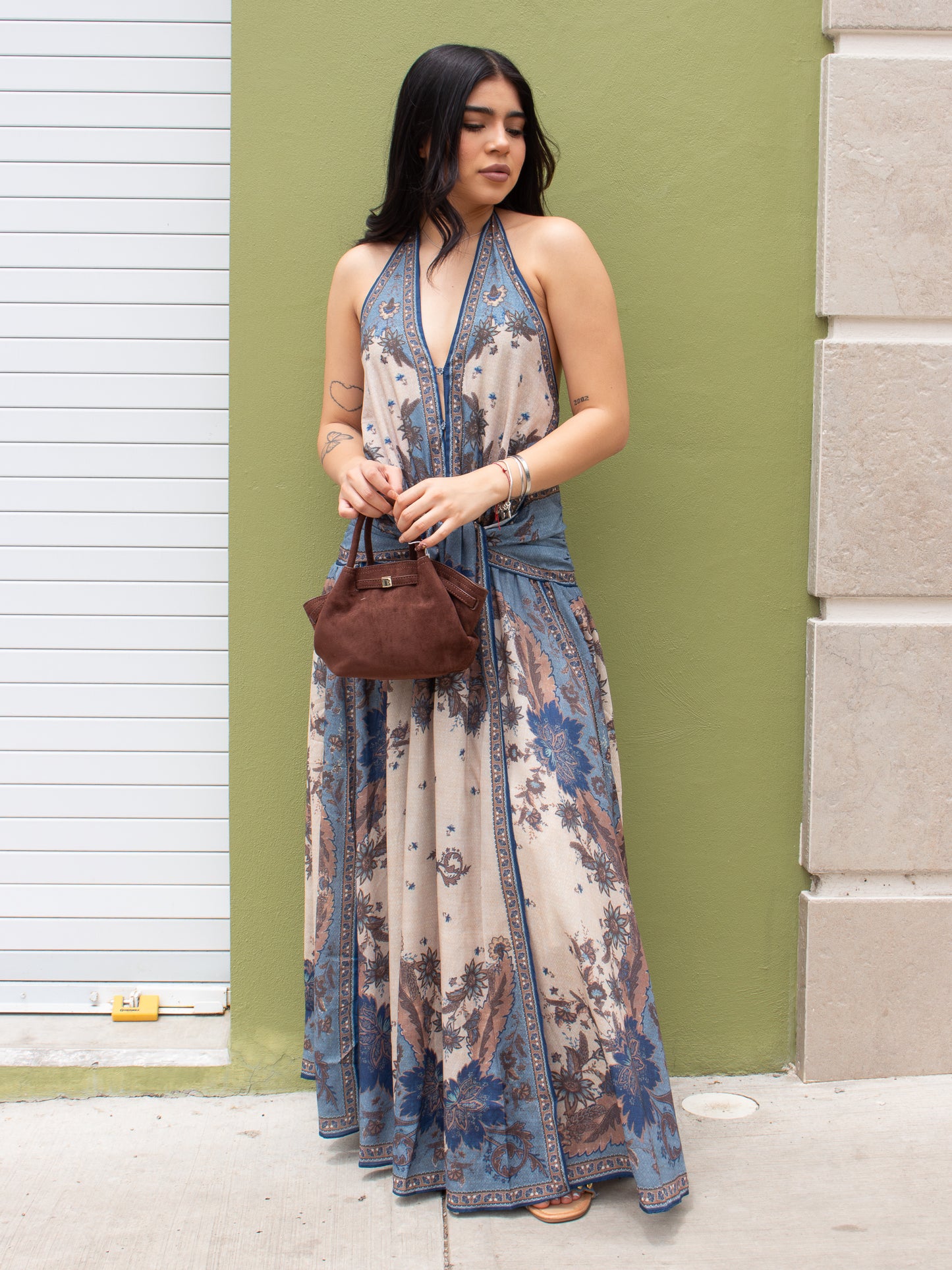 VESTIDO FLORAL TONOS TIERRA