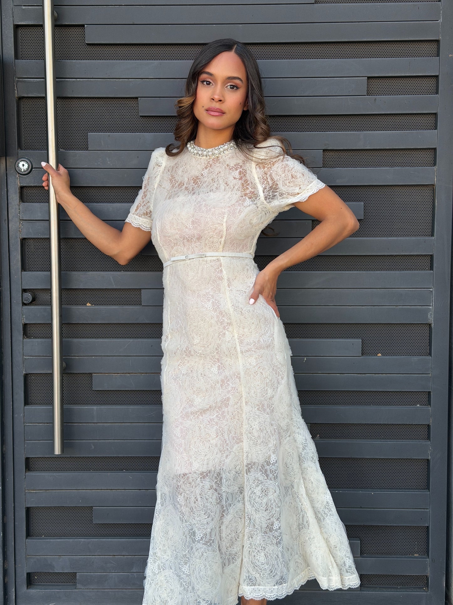 VESTIDO MINI ENCAJE FLORAL