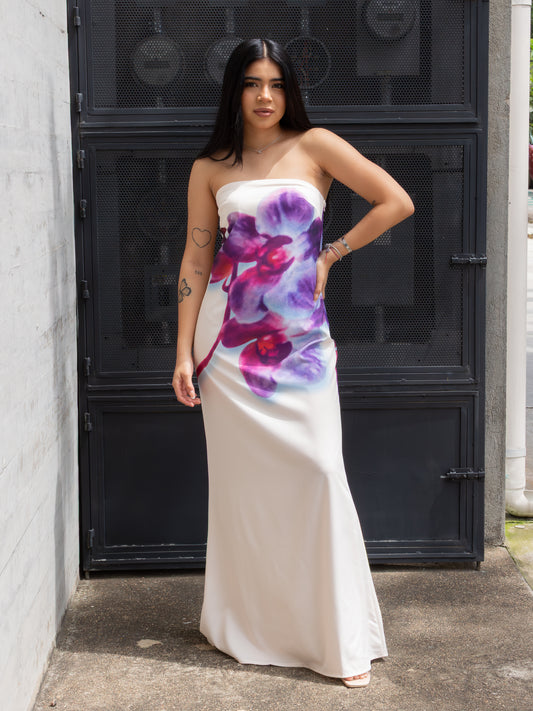 VESTIDO SATIN ORQUIDEA