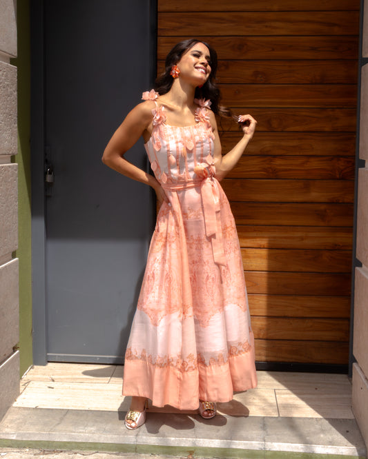 VESTIDO MIDI DURAZNO