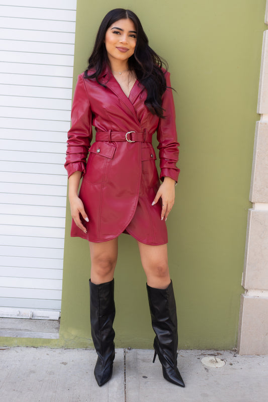 GABARDINA VESTIDO EN ROJO