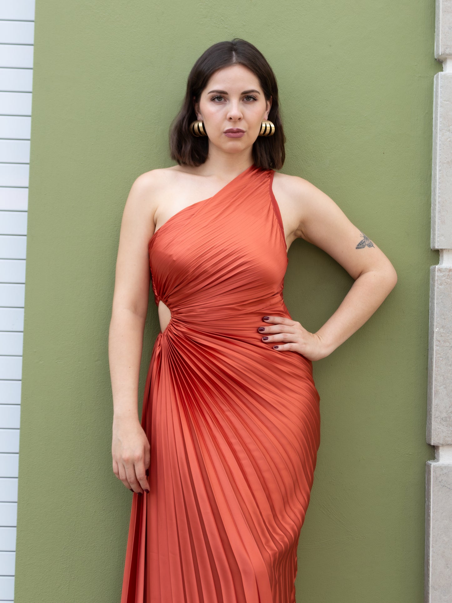 VESTIDO CHEDRON ASIMÉTRICO