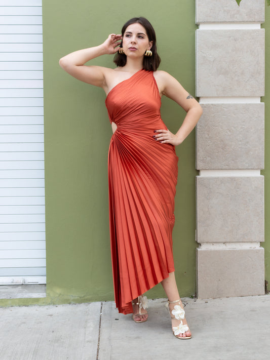 VESTIDO CHEDRON ASIMÉTRICO