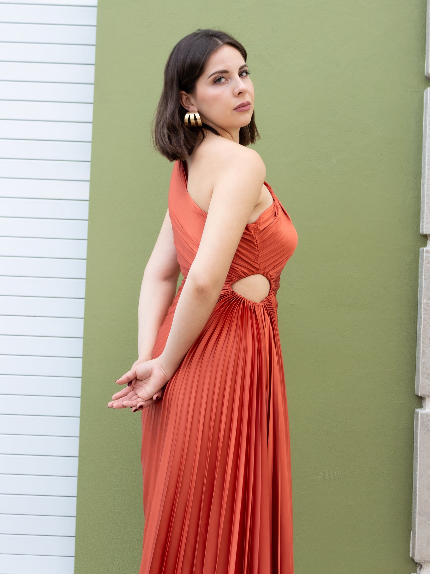 VESTIDO CHEDRON ASIMÉTRICO