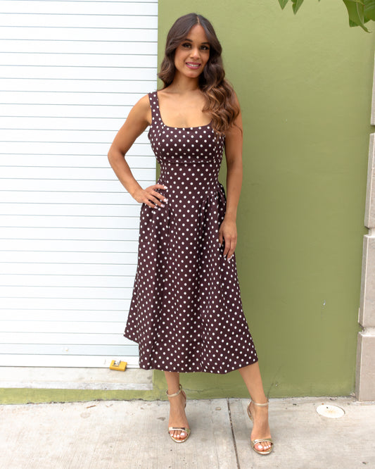 VESTIDO POLKA DOT CAFÉ