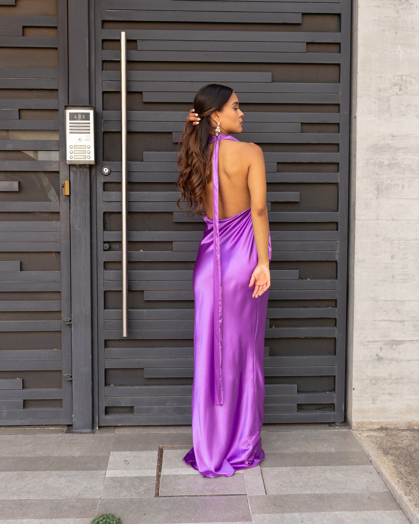 VESTIDO PURPURA SATIN