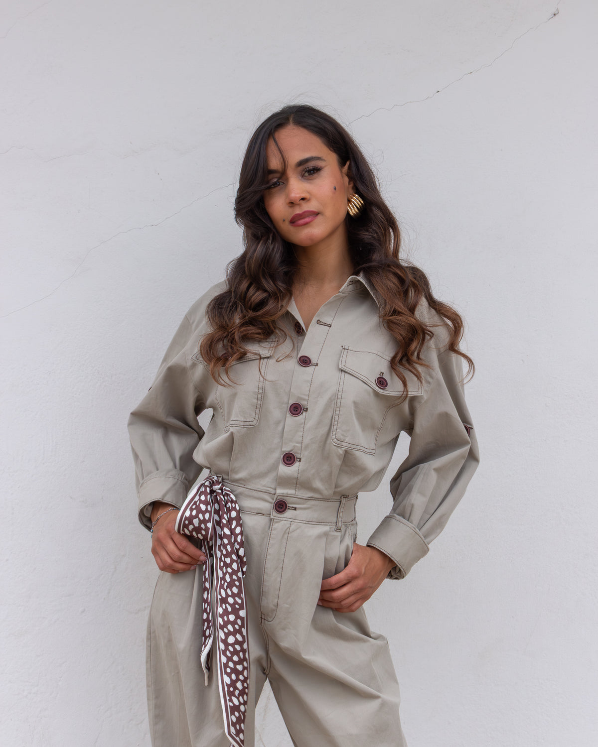 JUMPSUIT OLIVA DE MANGA LARGA