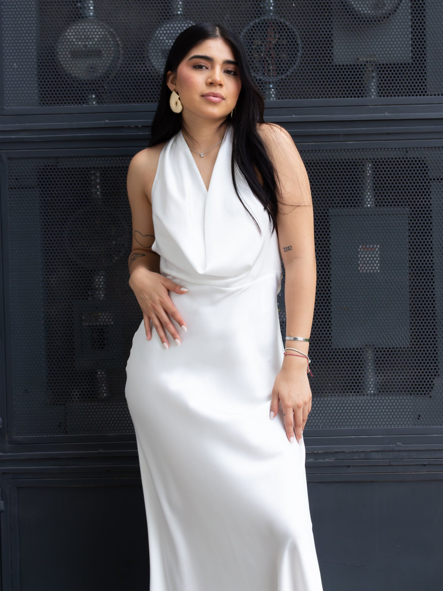VESTIDO SATIN BLANCO LARGO