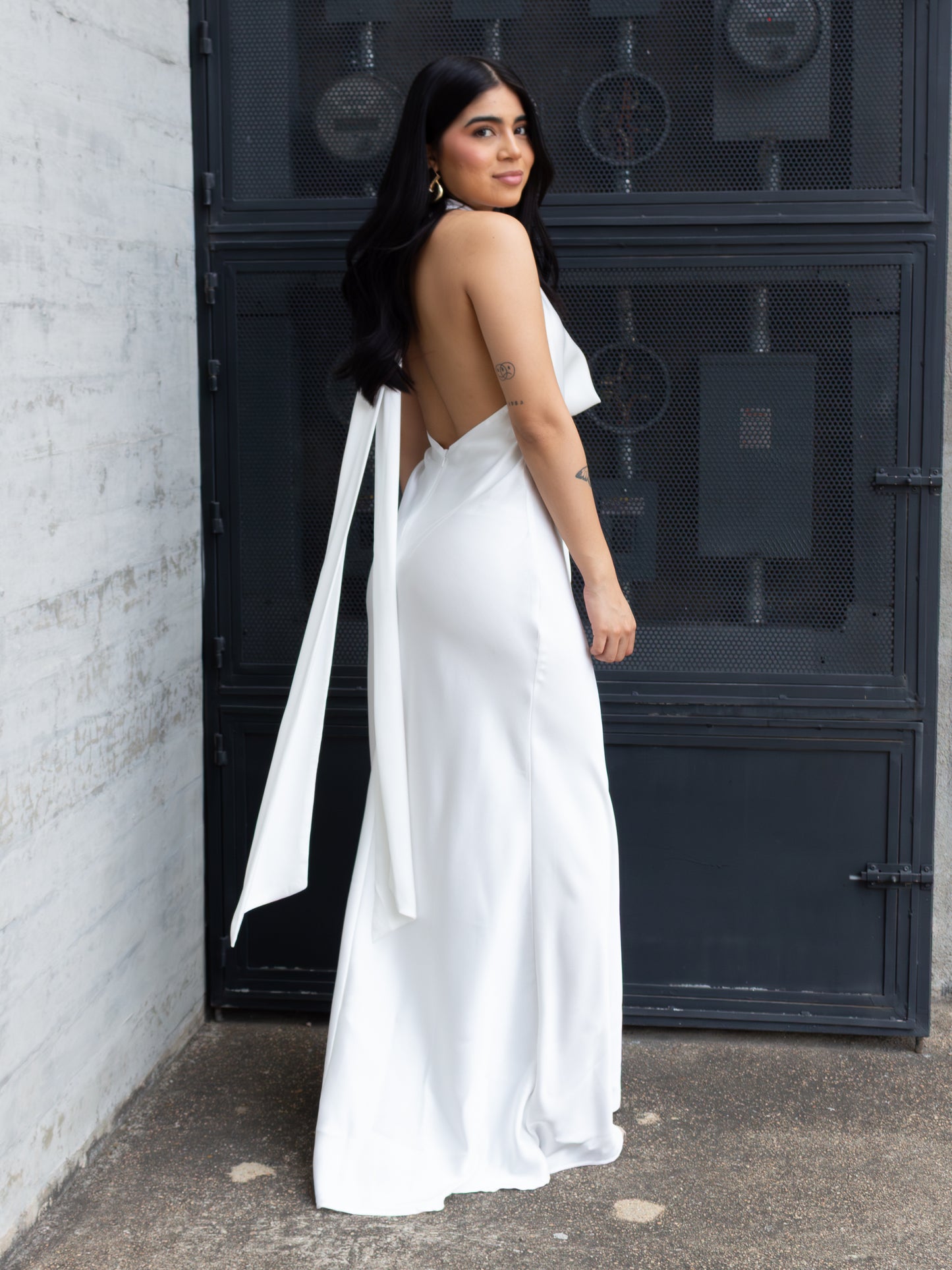 VESTIDO SATIN BLANCO LARGO