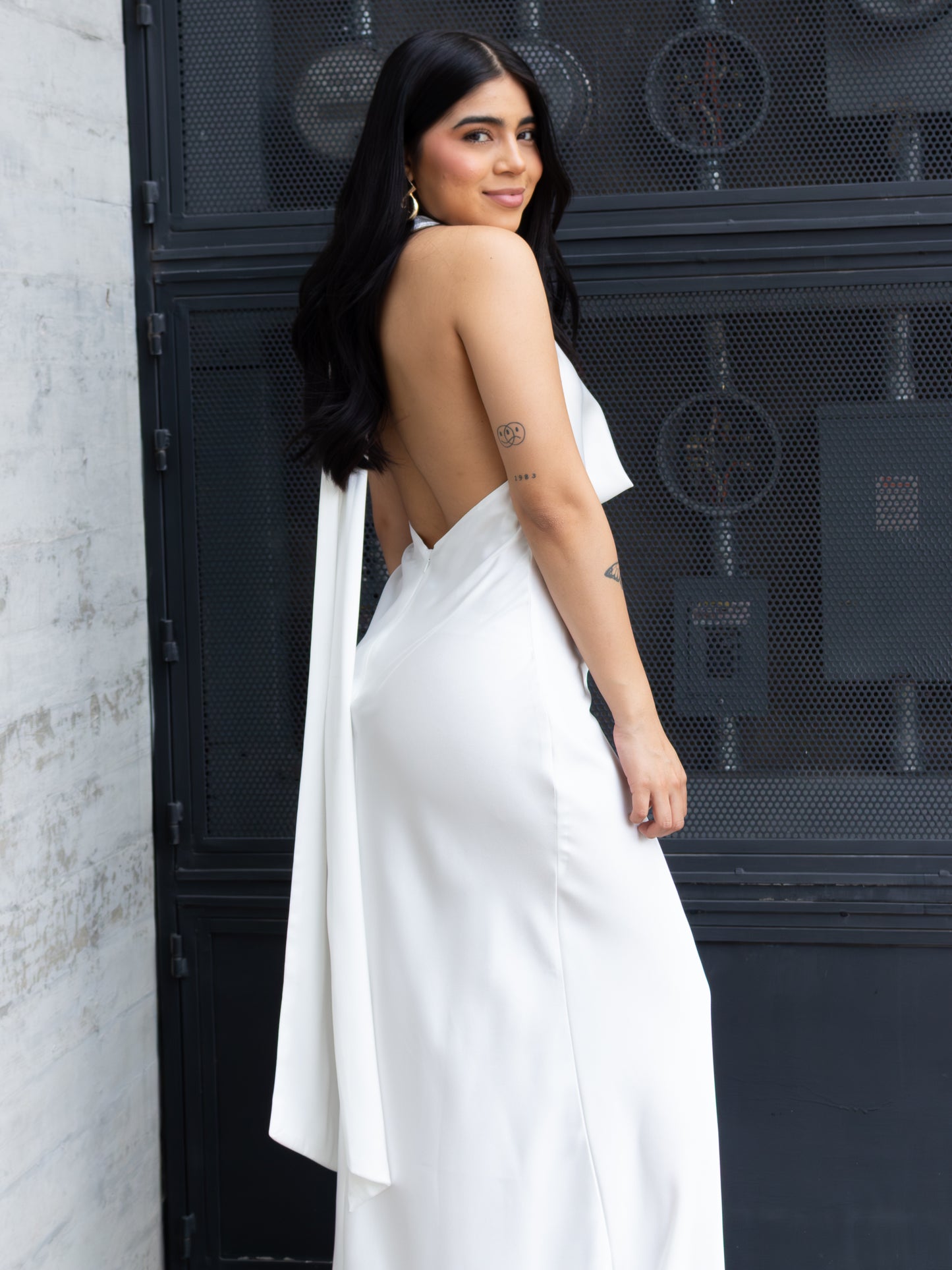VESTIDO SATIN BLANCO LARGO