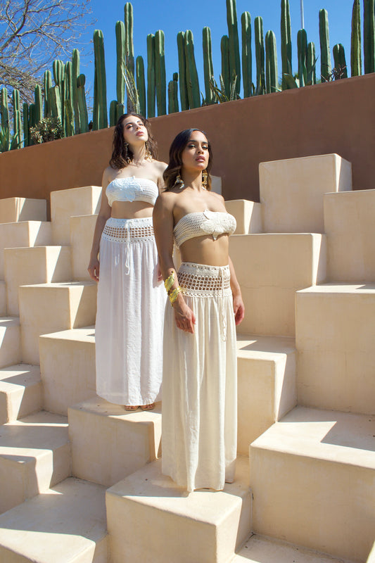 CONJUNTO DE CROCHET TOP Y FALDA