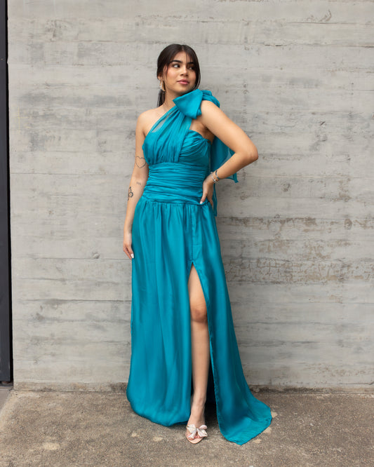 Vestido TEAL LARGO TIRA AJUSTABLE