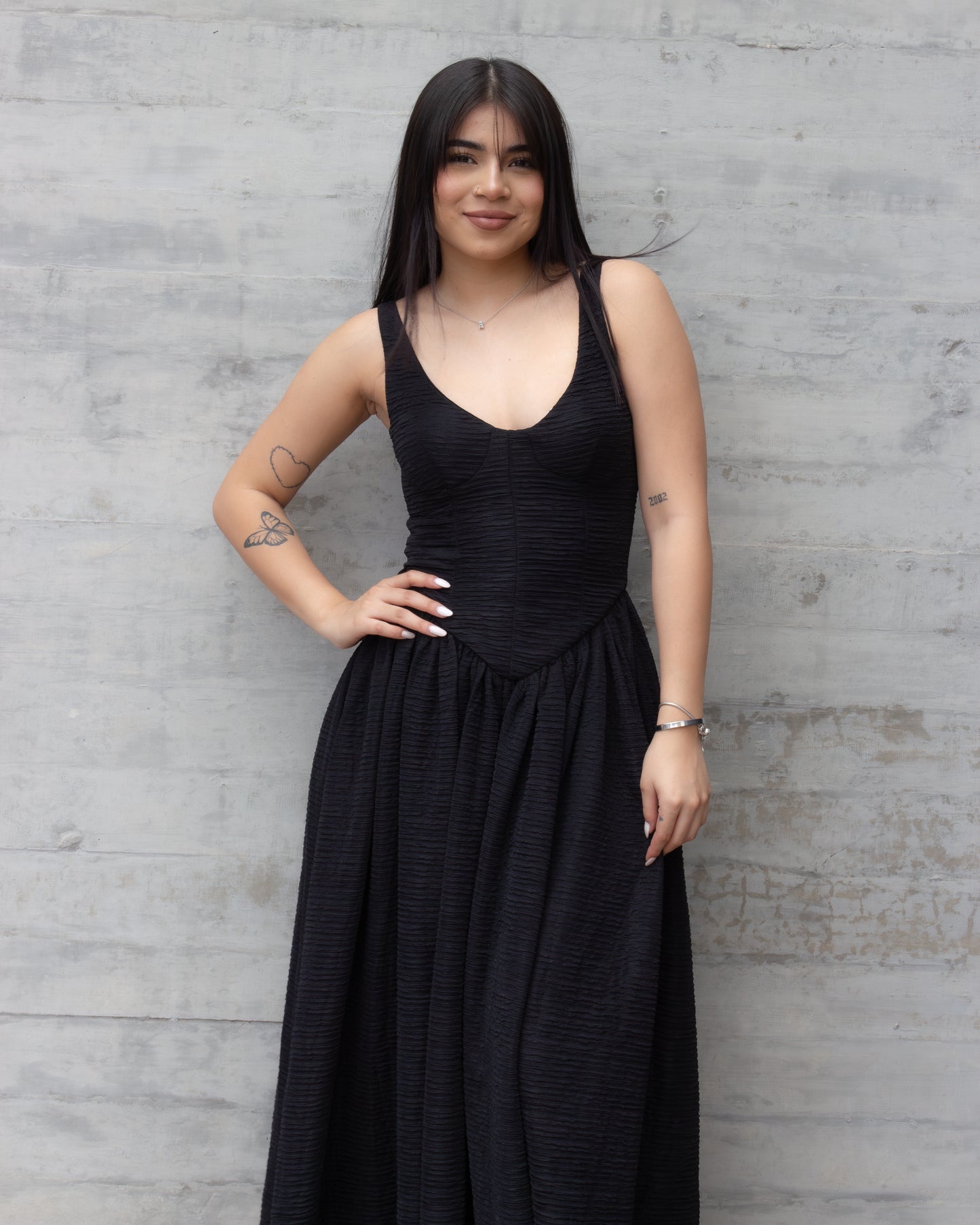 VESTIDO NEGRO LARGO TIRANTES