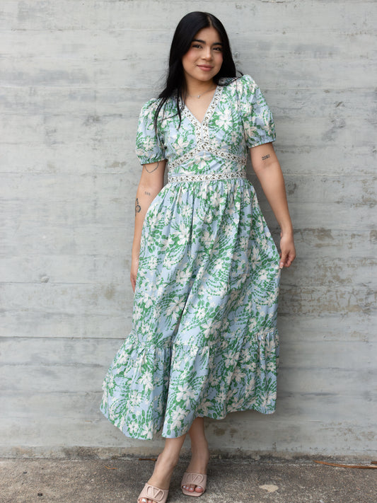VESTIDO FLOREADO AZUL V