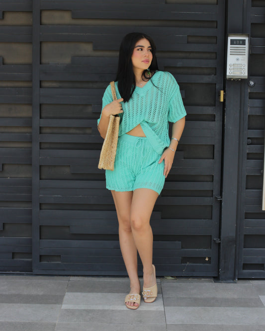 CONJUNTO AQUA DE PUNTO SHORT