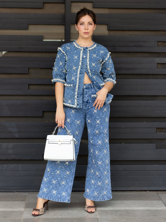 CONJUNTO DENIM DE PERLAS