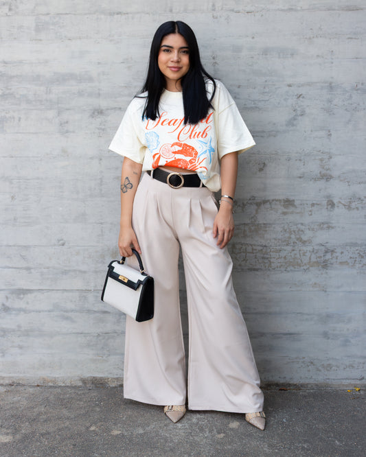 PANTALON PALAZZO BEIGE