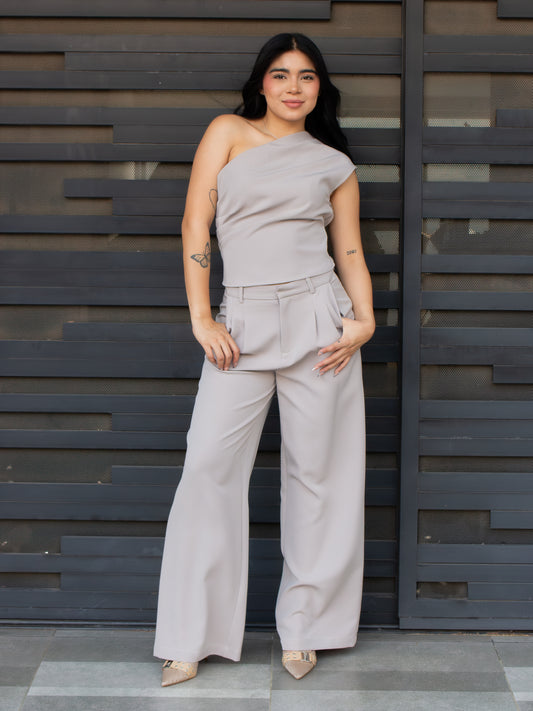 CONJUNTO ASIMETRICO TAUPE