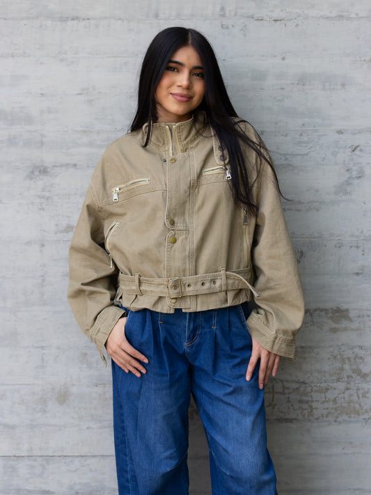 CHAQUETA VERDE OLIVA